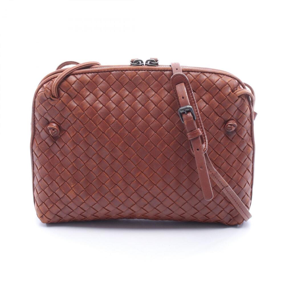 Bottega Veneta Intrecciato Shoulder Bag Leather Brown